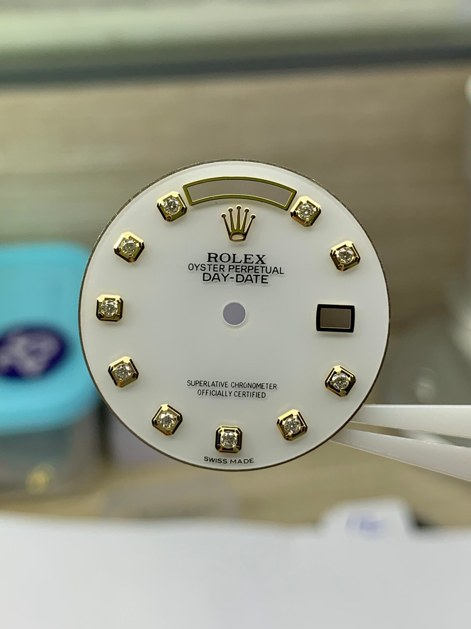 Rolex 36DD opal dial with gemstone markers for 3055/3155 movement